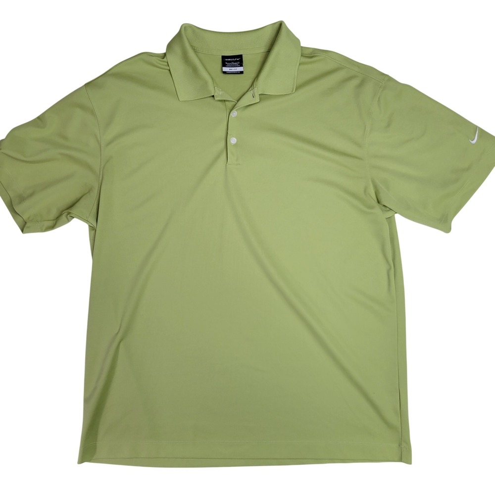 Nike Golf Dri-FIT Polo Shirt Mens XL Lime Green Short Sleeve‎ Performance Tech